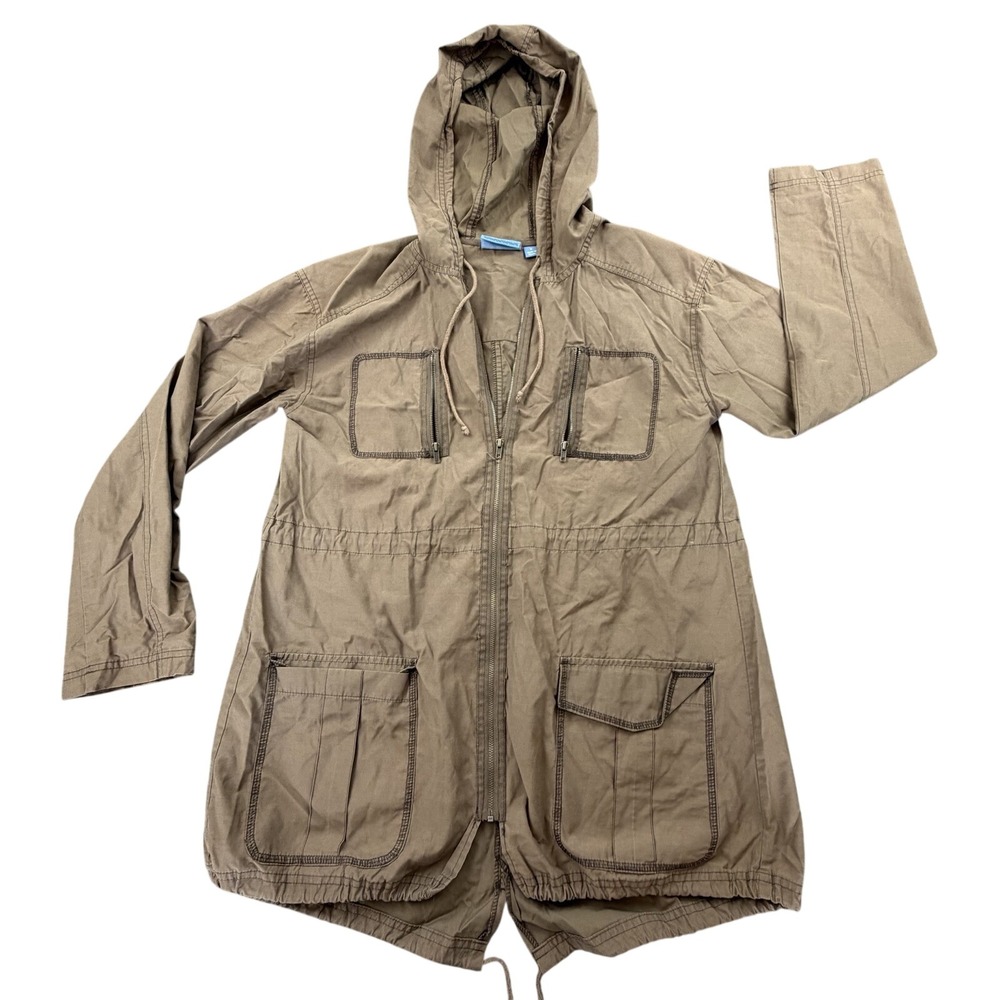 Simply Vera Vera Wang Hooded Utility Anorak Jacket Brown Size S